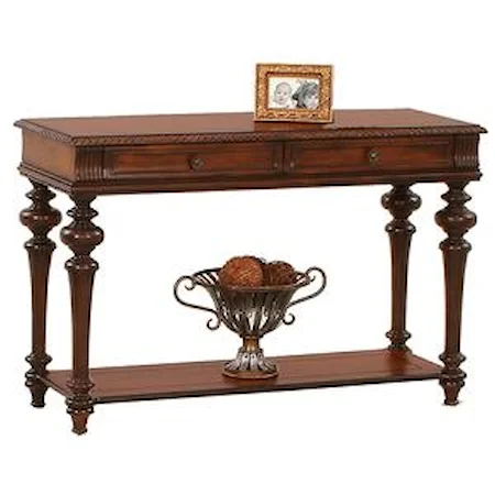 Traditional Sofa Table with Two Drawers